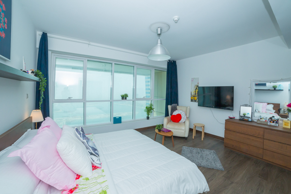 Amazing living with small private balcony  																																							